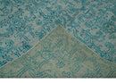 Antique design 6.5x10 Silver and Blue Traditional Hand Knotted wool Area Rug