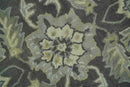 Antique Design 8x10 Charcoal and Beige Traditional Floral Hand Tufted rug