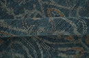 Antique Design Teal, Silver and Dark Peach Hand Knotted Traditional Design 8x10 wool Area rug