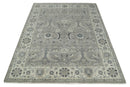 Custom Made Antique Distressed Brown and Beige Hand Knotted Traditional Oriental Oushak Wool Area Rug