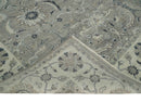 Custom Made Antique Distressed Brown and Beige Hand Knotted Traditional Oriental Oushak Wool Area Rug