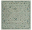 Antique Distressed look Beige and Charcoal Low Pile Multi Size Oushak wool Area Rug