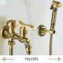 Antique engraved brass bidet shattaf for bathroom hygienic washing