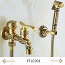 Antique engraved brass bidet shattaf for bathroom hygienic washing