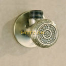 Antique engraved brass triangle valve bathroom faucet