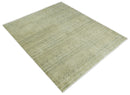 Antique faded 8x10 Vintage Oriental Traditional Olive and Beige Wool Area Rug | TRDCP547810