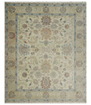 Antique Fine 8x10 Hand Knotted Ivory and Beige Traditional Vintage Persian Wool Rug | TRDCP717