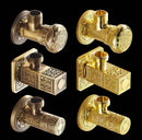 Antique floral brass bathroom angle stop valve