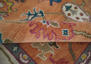 Antique Floral Peach and Ivory Hand knotted Traditional Oushak 8x10 wool Area Rug