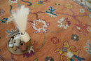 Antique Floral Peach and Ivory Hand knotted Traditional Oushak 8x10 wool Area Rug