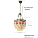 Antique french brass crystal chandelier living room tassel light