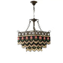 Antique french brass crystal chandelier living room tassel light