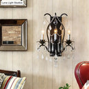 Antique gold candelabra wall light with crystals for dining room