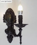 Antique gold retro european wall light bedroom ornate sconce