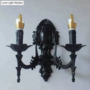 Antique gold retro european wall light bedroom ornate sconce