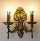 Antique gold retro european wall light bedroom ornate sconce