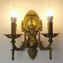 Antique gold retro european wall light bedroom ornate sconce