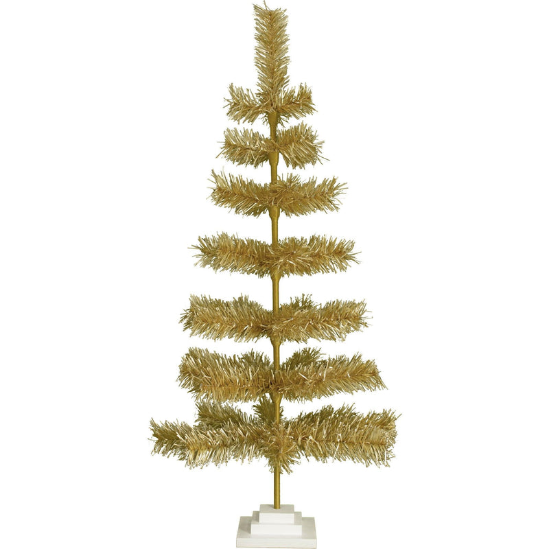 Antique Gold Tinsel Christmas Tree