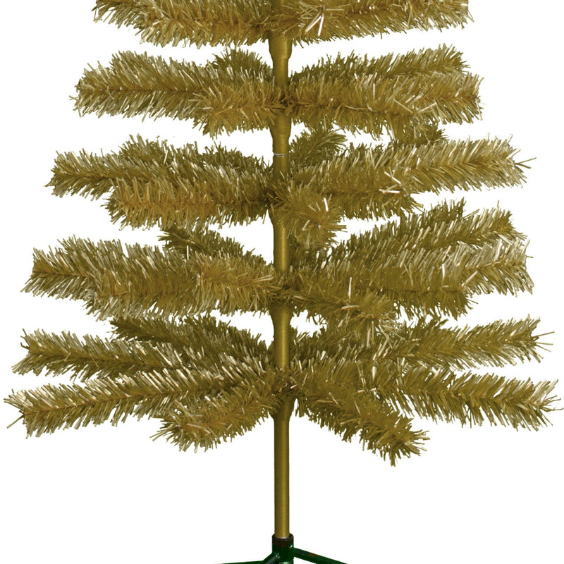 Antique Gold Tinsel Christmas Tree