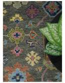 Gray and Pink 5x8, 6x9, 8x10, 9x12, 10x14 and 12x15 Wool Traditional Persian Silver Hand knotted Oushak Area Rug