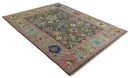 Gray and Pink 5x8, 6x9, 8x10, 9x12, 10x14 and 12x15 Wool Traditional Persian Silver Hand knotted Oushak Area Rug