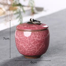 Antique green ice cracked texture tea caddy kitchen storage jar