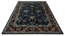 Antique Hand Knotted Blue, Beige and Rust Traditional Oriental Oushak Custom Made Wool Area Rug