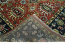 Antique Hand Knotted Rust and Black Traditional Persian Custom Made Wool Area Rug