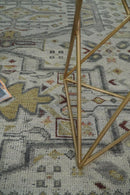 Distressed Traditional Turkish Hand Knotted Gray Custom Made wool Area Rug