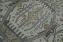 Distressed Traditional Turkish Hand Knotted Gray Custom Made wool Area Rug