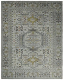 Distressed Traditional Turkish Hand Knotted Gray Custom Made wool Area Rug