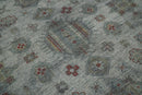 Distressed Hand Knotted Traditional  Silver and Rust Custom Made Wool Area Rug