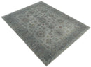 Distressed Hand Knotted Traditional  Silver and Rust Custom Made Wool Area Rug