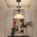 Antique industrial black & gold loft chandelier dining room light