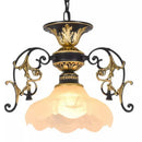 Antique industrial black & gold loft chandelier dining room light