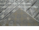 Antique look Gray and Ivory Geometrical Stripes Pattern Hand loom Viscose wool Area Rug