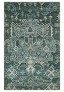 Antique look Gray and Silver 5.6x8.6 Traditional Large Design Hand Knotted wool Rug