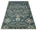 Antique look Gray and Silver 5.6x8.6 Traditional Large Design Hand Knotted wool Rug