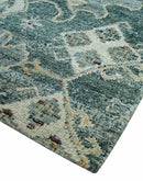 Antique look Gray and Silver 5.6x8.6 Traditional Large Design Hand Knotted wool Rug