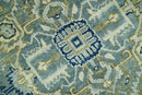 Antique look Gray, Olive and Blue 8x10 Traditional Heriz Hand Knotted wool Rug