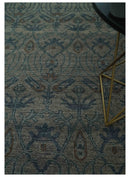 Antique look Gray, Taupe and Gray 8x10 Traditional Design wool Rug