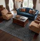 Antique look Gray, Taupe and Gray 8x10 Traditional Design wool Rug