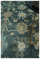 Antique look Green, Aqua and Beige Hand Knotted Traditional Oushak 8x10 wool area Rug