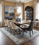 Antique look Hand Knotted Beige and Blue Traditional Heriz Wool Area Rug