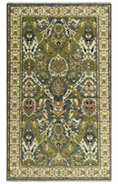 Antique look Hand knotted Green and Gray Traditional Large design wool Area Rug