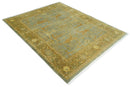 Antique Moss 8x10 Hand Knotted Gray and Brown Traditional Oushak Style Wool Rug