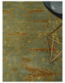 Antique Moss 8x10 Hand Knotted Gray and Brown Traditional Vintage Persian Style Wool Rug | AC22810