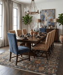 Antique Moss All Wool Traditional Oushak Charcoal, Brown and Blue Hand knotted Custom Made wool Area Rug