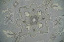 Antique Style Silver And Beige Modern Oushak wool Area Rug