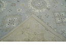 Antique Style Silver And Beige Modern Oushak wool Area Rug